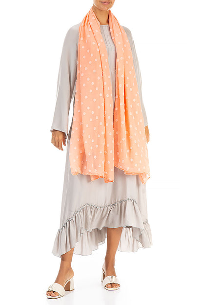 Dotty Light Coral Silk Scarf 2