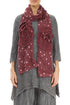 Dotty Frilly Flower Dark Aubergine Silk Scarf 1