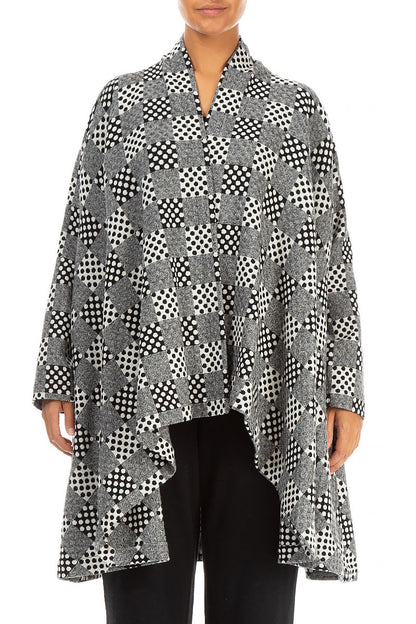 Dotty Patterned Open Wool Jacket 1