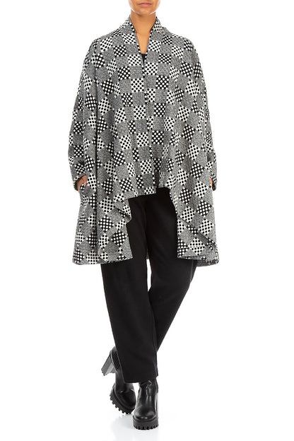 Dotty Patterned Open Wool Jacket 4