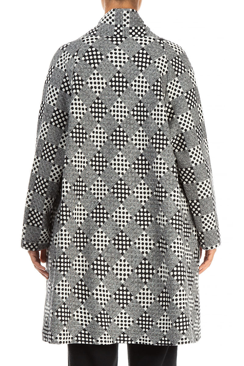 Dotty Patterned Open Wool Jacket 2