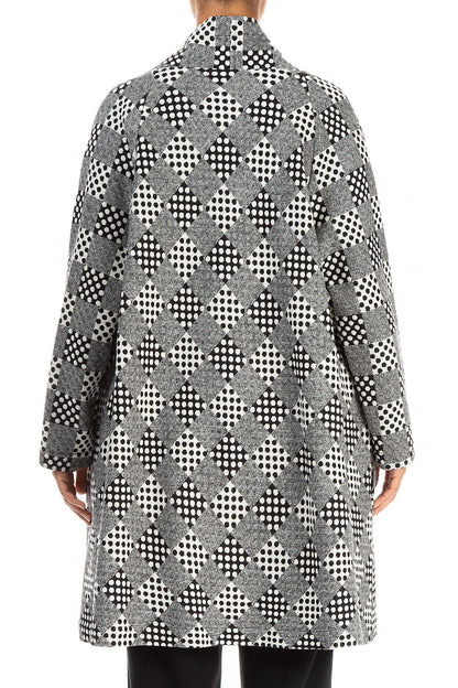 Dotty Patterned Open Wool Jacket 2
