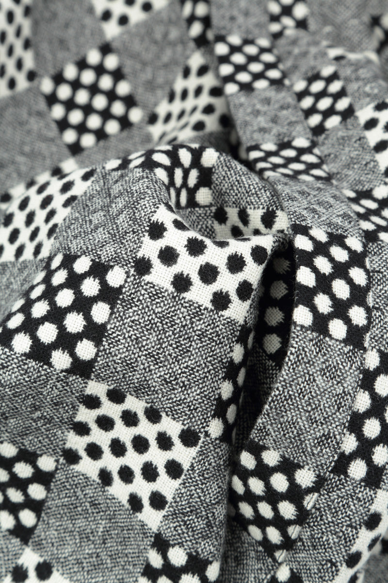 Dotty Patterned Open Wool Jacket 5