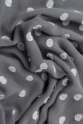 Dotty Grey Silver Silk Scarf 4