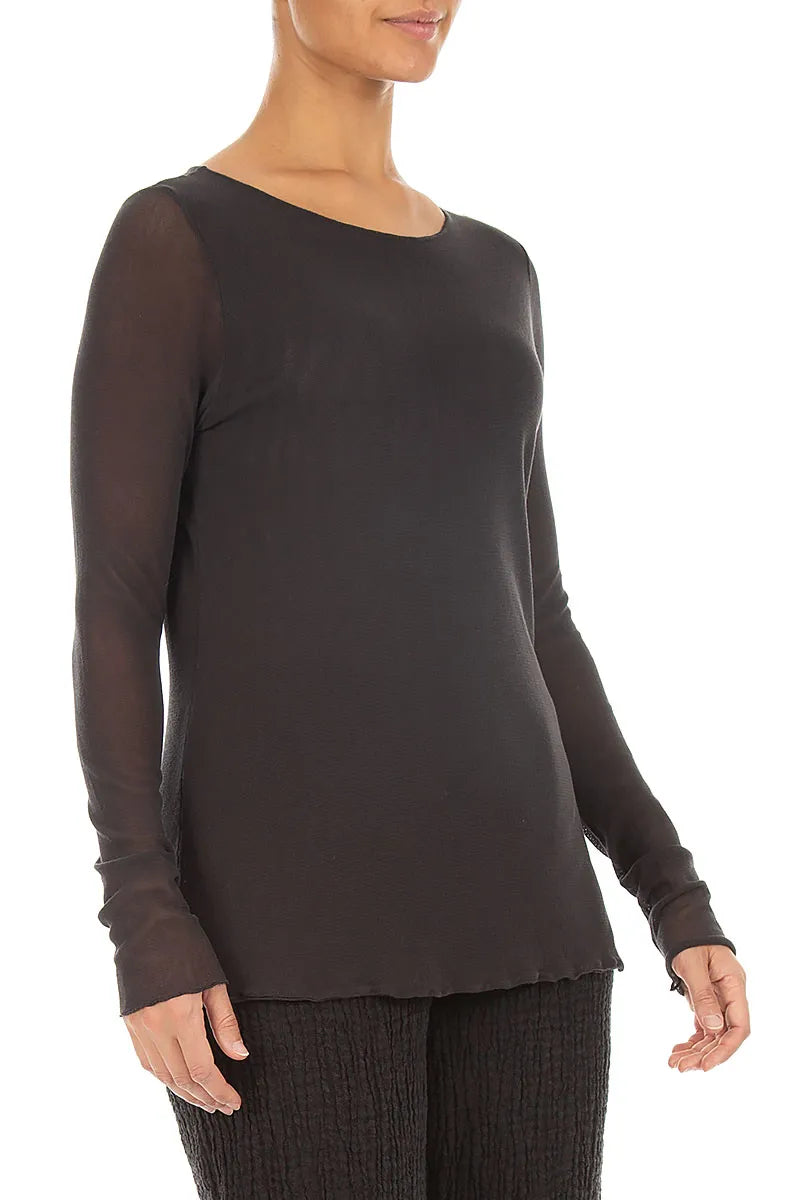 Double Layer Charcoal Mesh Soft Cotton Top 3