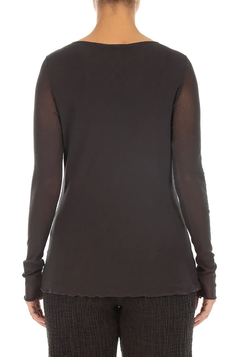 Double Layer Charcoal Mesh Soft Cotton Top 2