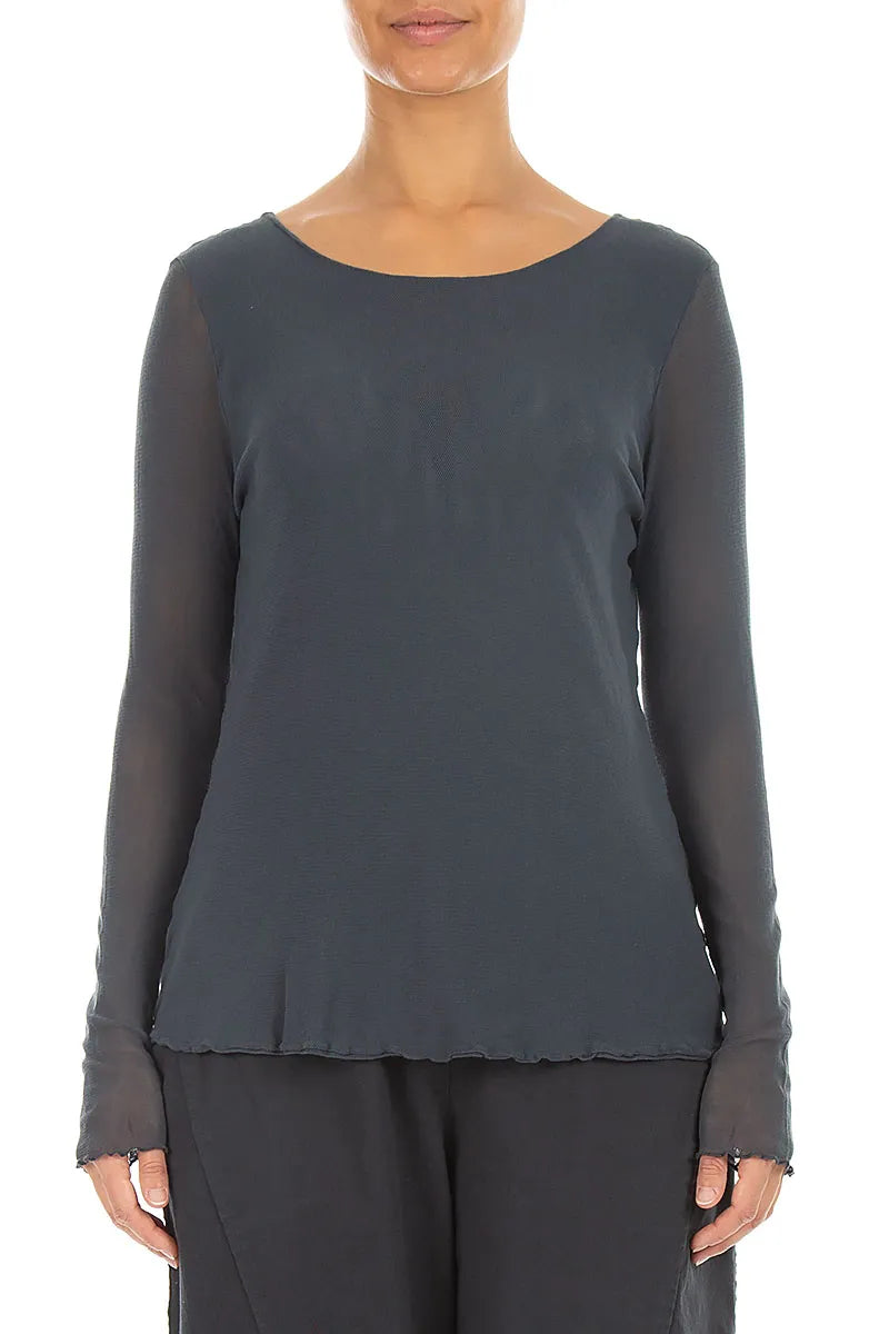 Double Layer Slate Mesh Soft Cotton Top 1