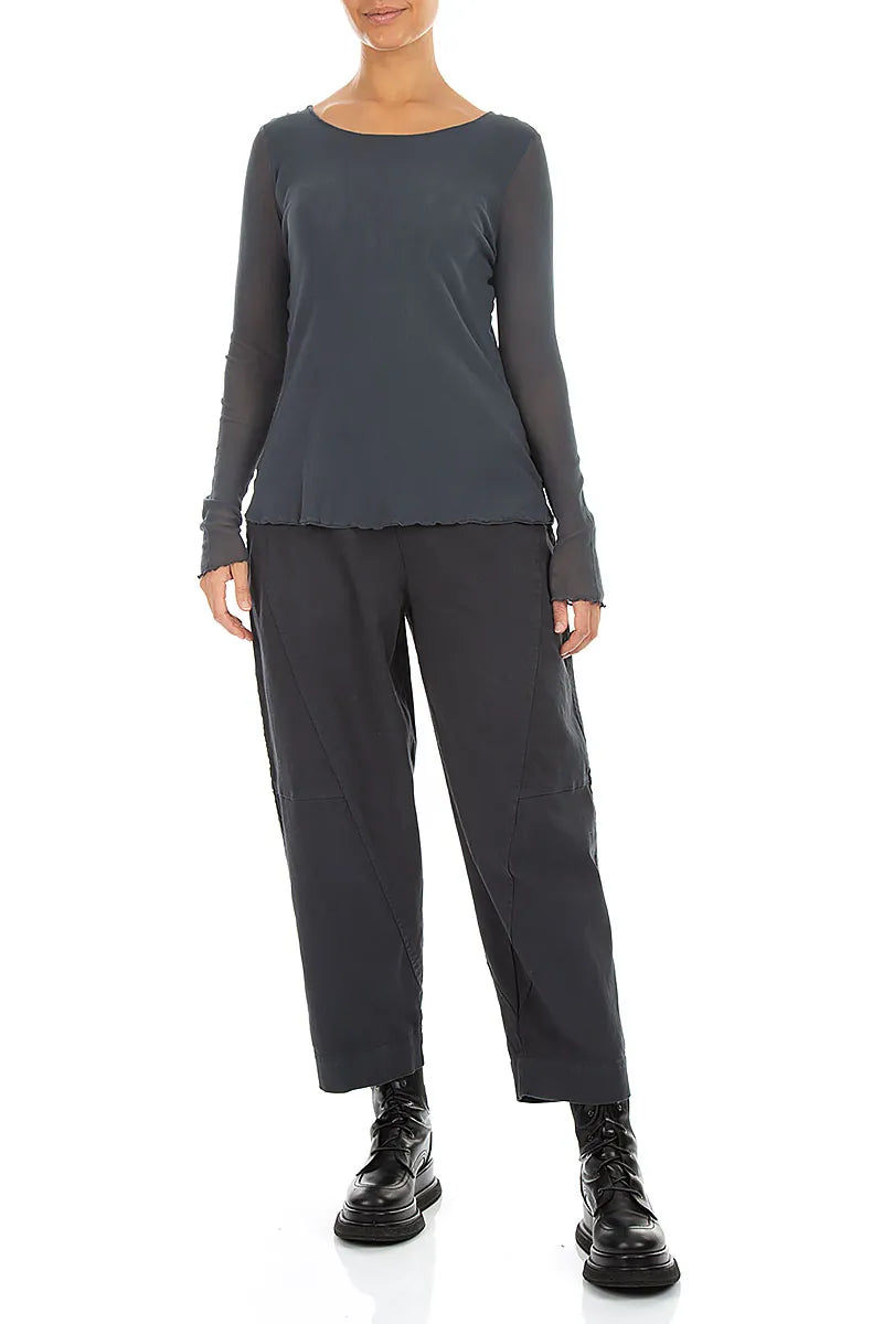 Double Layer Slate Mesh Soft Cotton Top 4