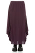 Draped Aubergine Silk Bamboo Skirt 1