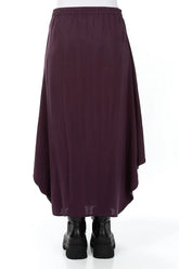 Draped Aubergine Silk Bamboo Skirt 2