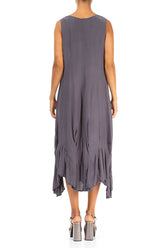 Draped Graphite Silk Bamboo Dress 2