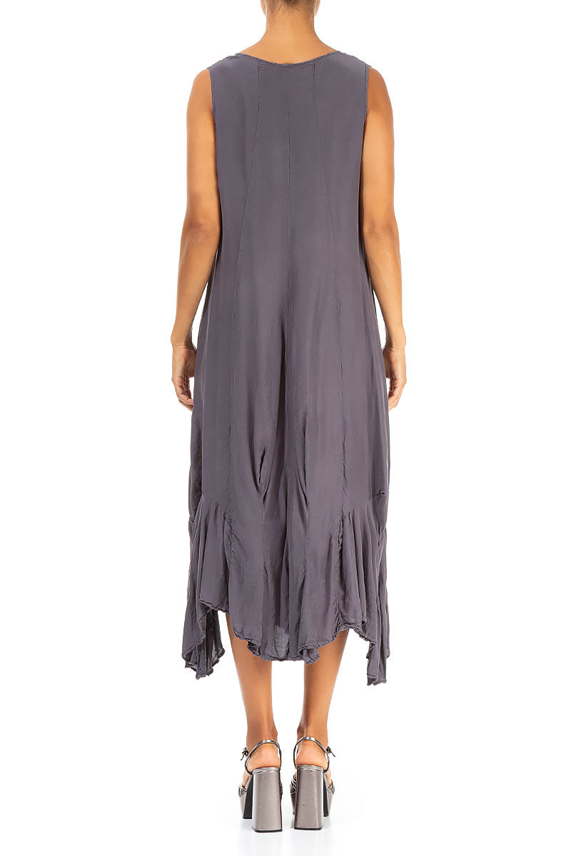 Draped Graphite Silk Bamboo Dress 2