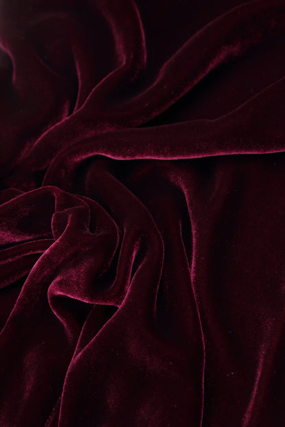 Draped Magenta Silk Velvet Dress 5