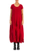 Draped Red Linen Dress 1