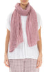 Drop Stitch Mauve Pink Linen Scarf 1