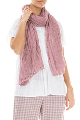 Drop Stitch Mauve Pink Linen Scarf 3