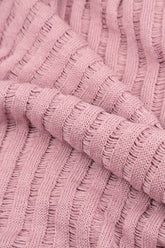 Drop Stitch Mauve Pink Linen Scarf 4