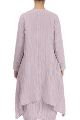 Dropped Edge Crinkled Lilac Silk Linen Jacket 2