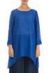Dropped Bubbly Pattern Blue Silk Tunic 1