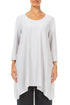 Dropped Edge Pearl Grey Cotton Tunic 1