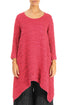 Dropped Edge Raspberry Crinkled Silk Tunic 1