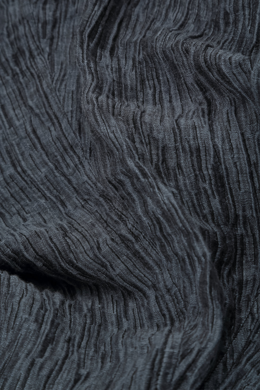 Dropped Edge Slate Crinkled Silk Tunic 5