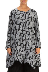 Dropped Side Silver Circle Silk Linen Jacket 1