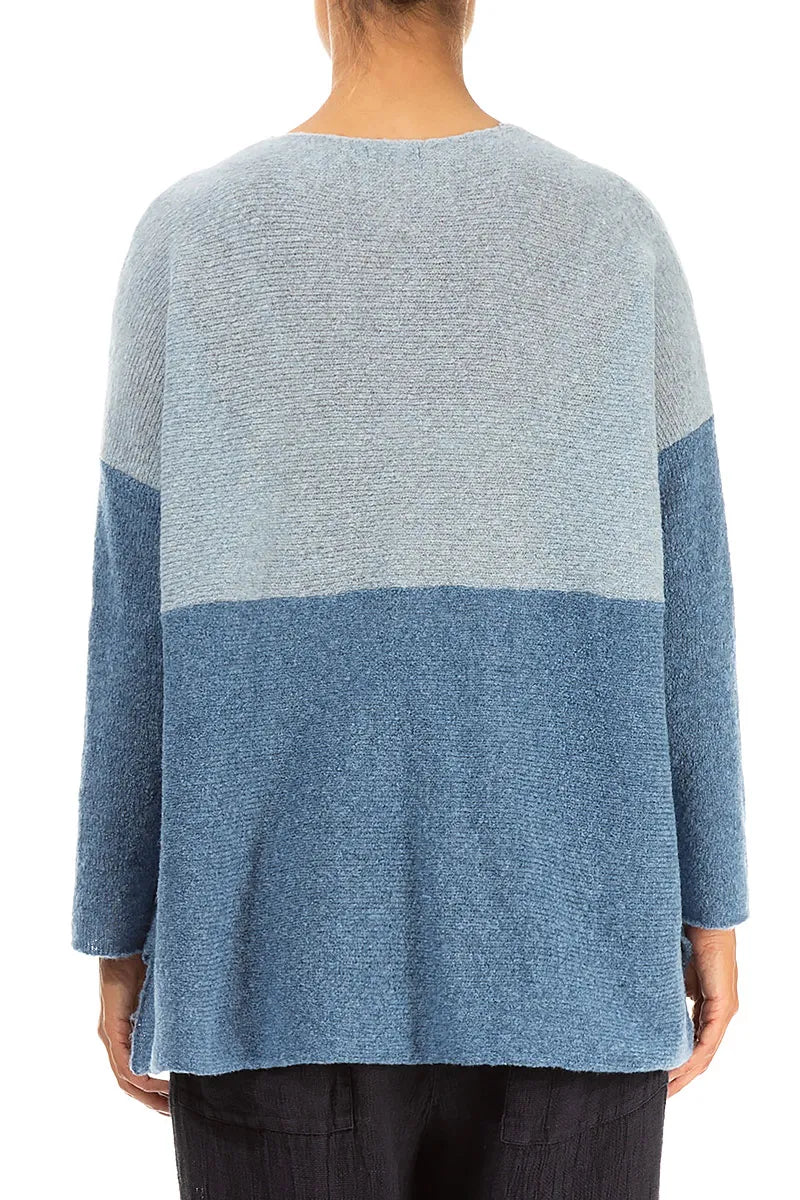 Dual Arctic &amp; Petrol Blue Wool Sweater 2
