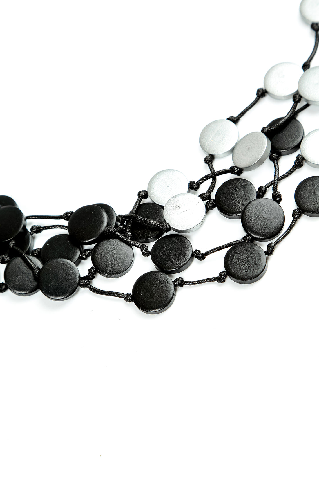 Dual Cascade Wooden Coin Necklace