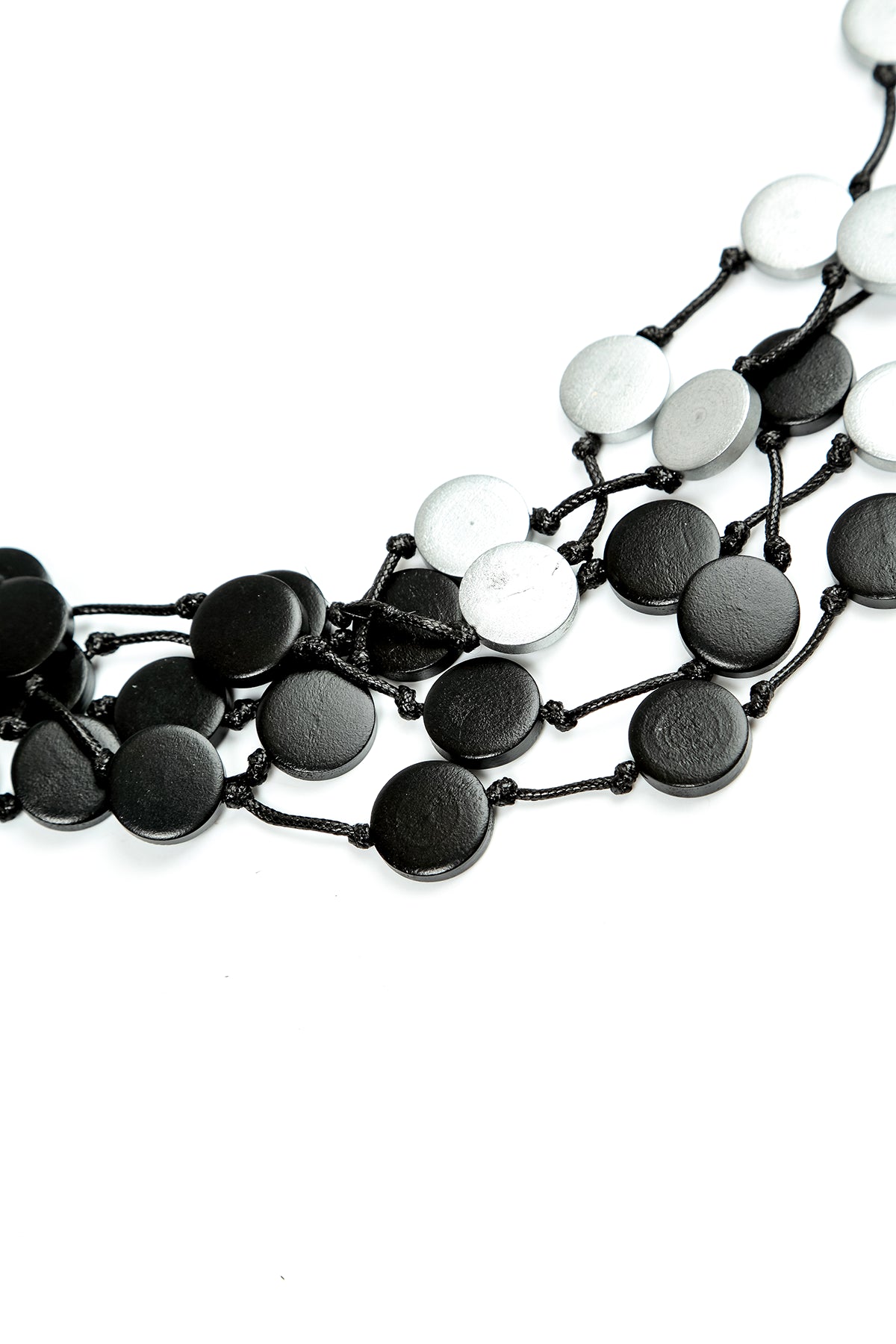 Dual Cascade Wooden Coin Necklace