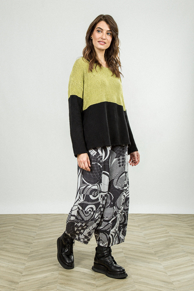 Dual Golden Lime &amp; Black Wool Sweater 6
