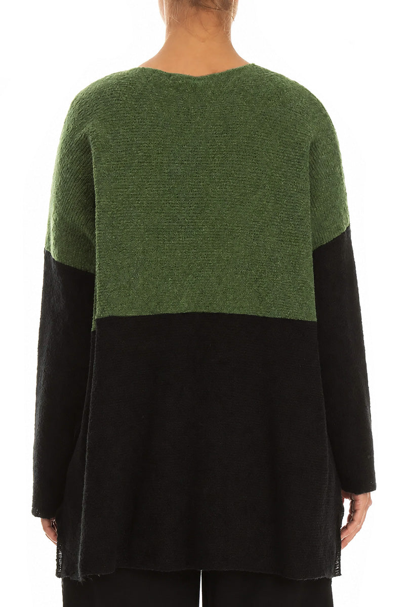 Dual Green &amp; Black Wool Sweater 2
