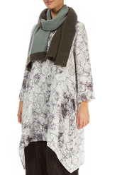 Dual Khaki & Pistachio Wool Scarf 3