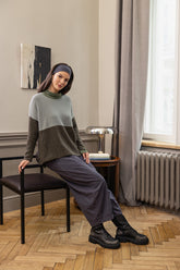 Dual Khaki & Pistachio Wool Sweater 6