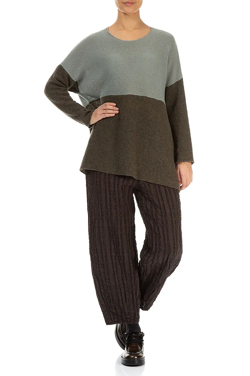 Dual Khaki &amp; Pistachio Wool Sweater 5