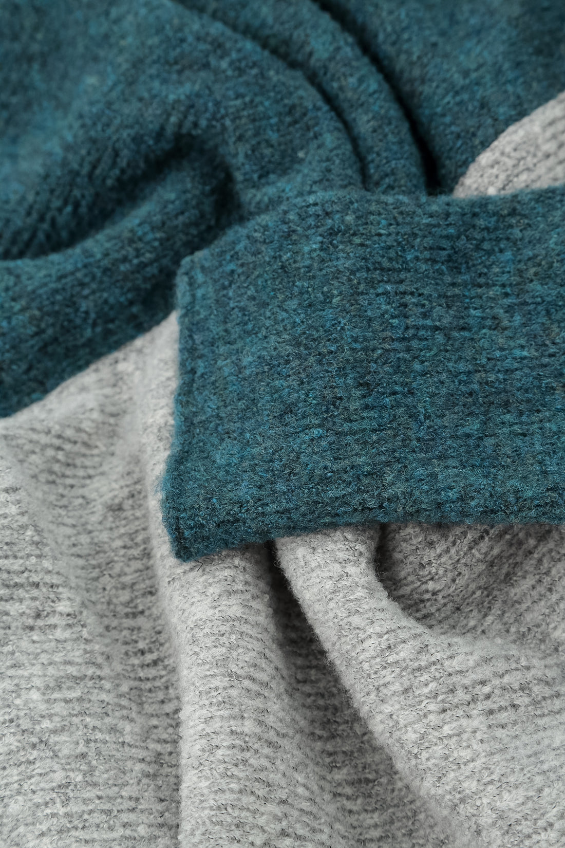 Dual Light Grey &amp; Teal Wool Sweater 6