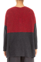 Dual Red & Dark Grey Wool Sweater 2