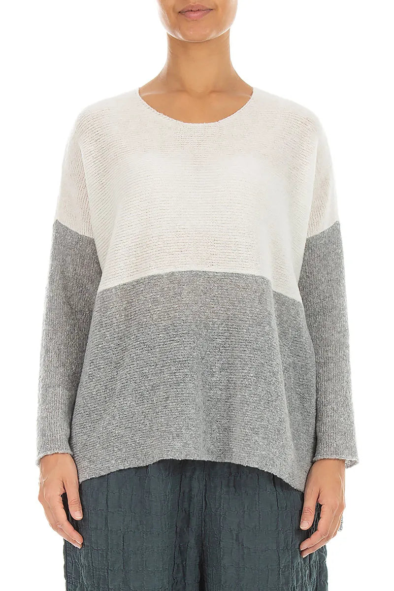 Dual White &amp; Light Grey Wool Sweater 1