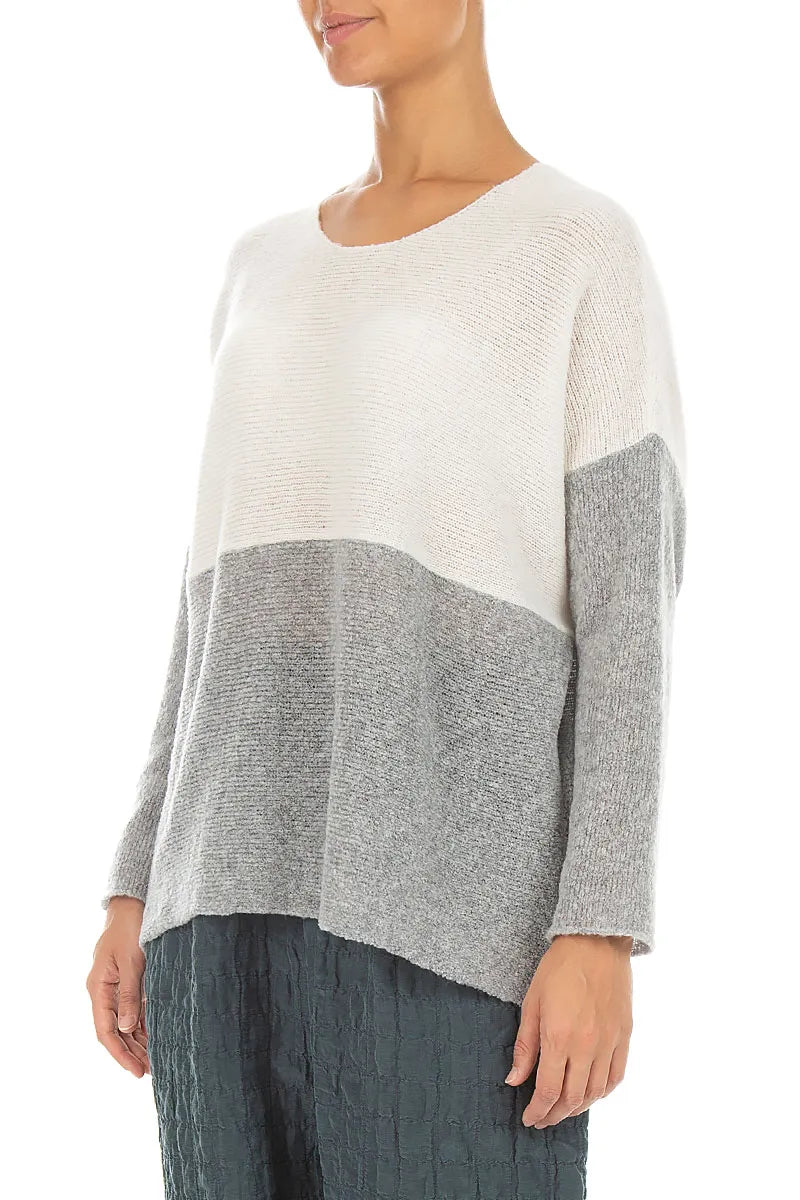 Dual White &amp; Light Grey Wool Sweater 3