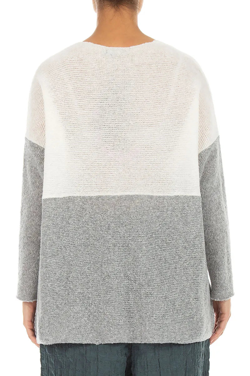 Dual White &amp; Light Grey Wool Sweater 2