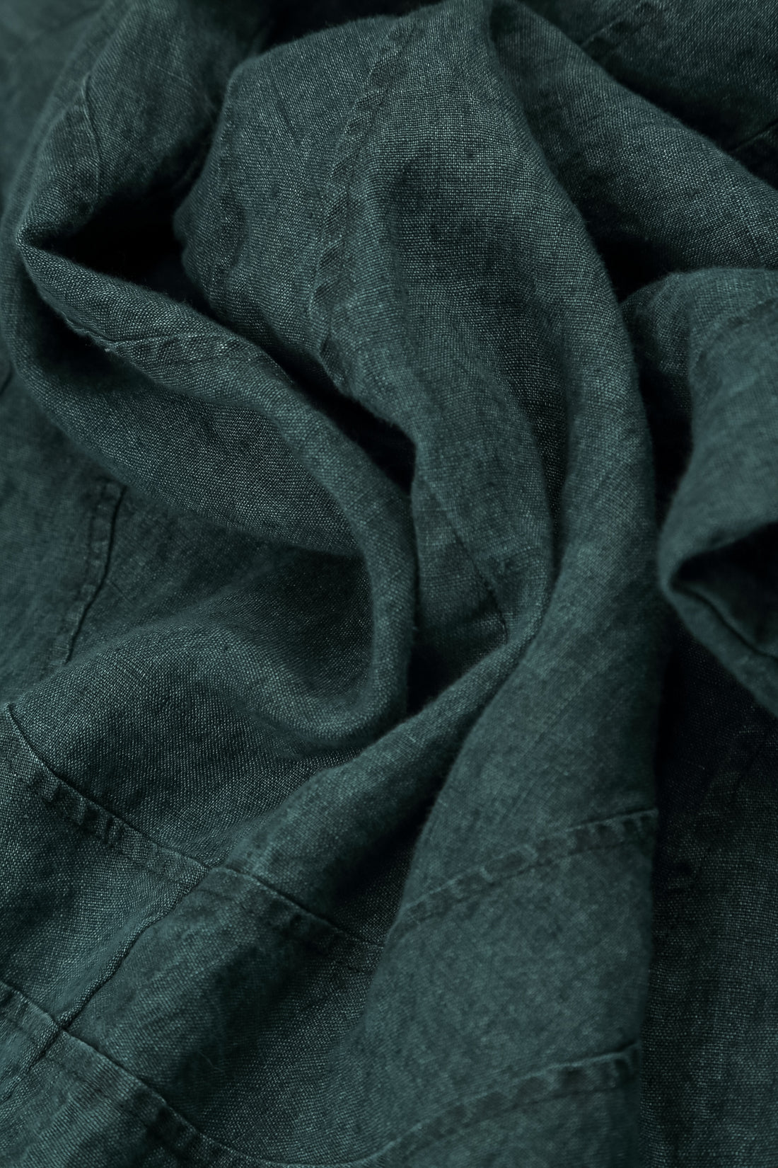 Wide Loose Teal Linen Shirt 6