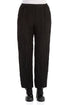 Elegant Straight Crinkled Black Silk Trousers 1
