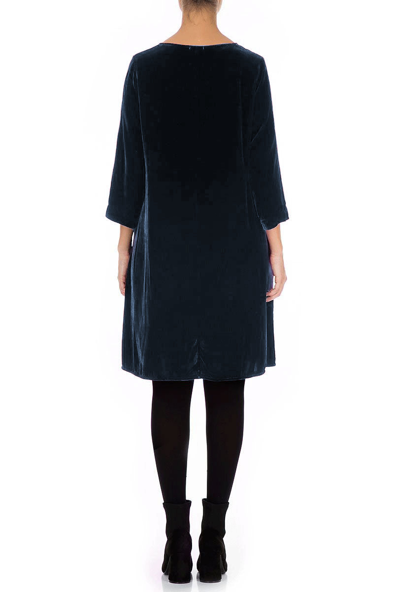 Robe élégante en velours de soie bleu royal