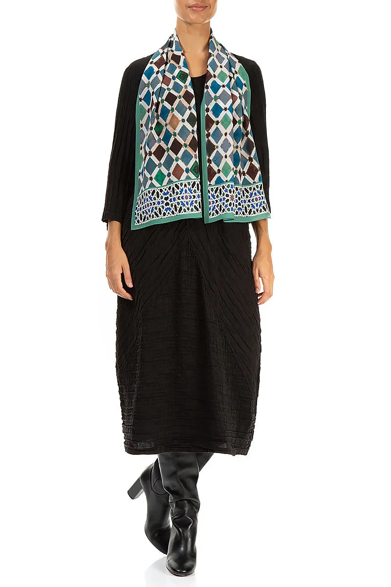 Emerald Mosaic Silk Scarf