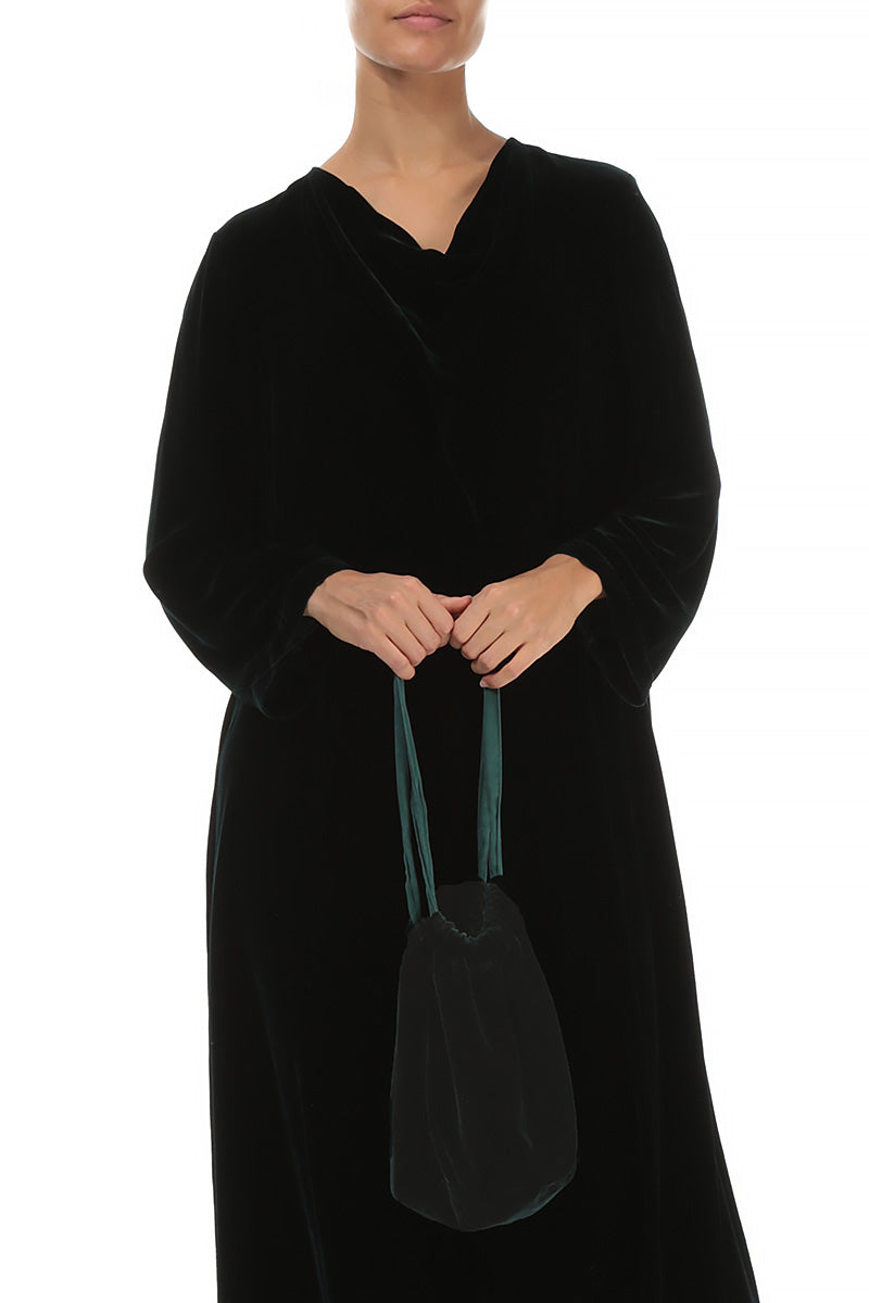 Emerald Silk Velvet Evening Hand Bag 1