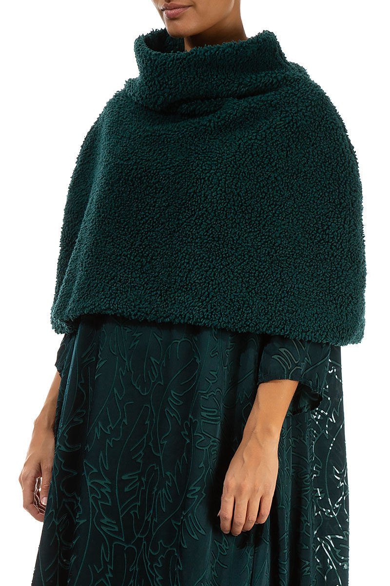 Poncho en coton émeraude Teddy