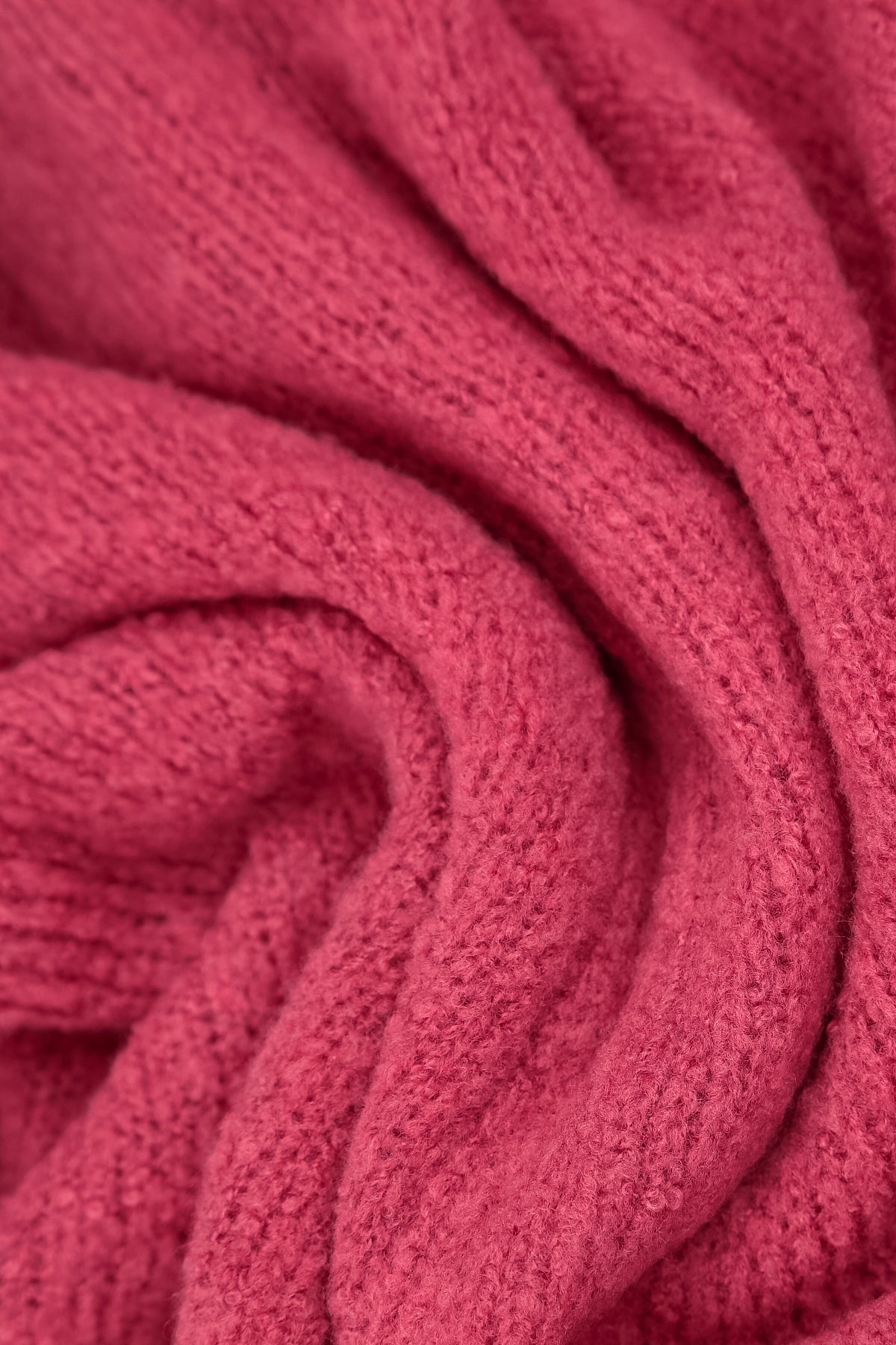 Exposed Seam Berry Rose Wool Sweater
