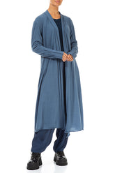 Exposed Seam Open Blue Wool Jacket 4