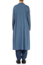 Exposed Seam Open Blue Wool Jacket 2