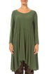 Exposed Seam Shamrock Green Soft Linen Tunic 1